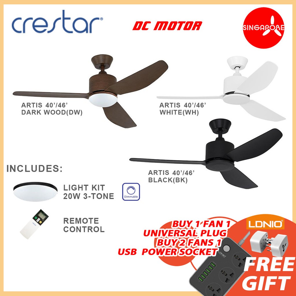 [Free Gift) Crestar Ceiling Fan Artis 40/46 inch with Installation 20W