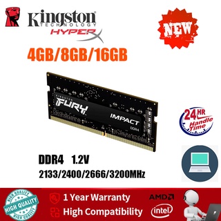 【Fast Shipping】 Kingston NEW Hyperx Fury  4GB/8GB/16GB Notebook Memory  RAM DDR4 SODIMM 2133/2400/2666/3200MHz 260Pin 1.2V RAM PC4-17000 19200 12800  21300 25600 RAM FOR  laptop