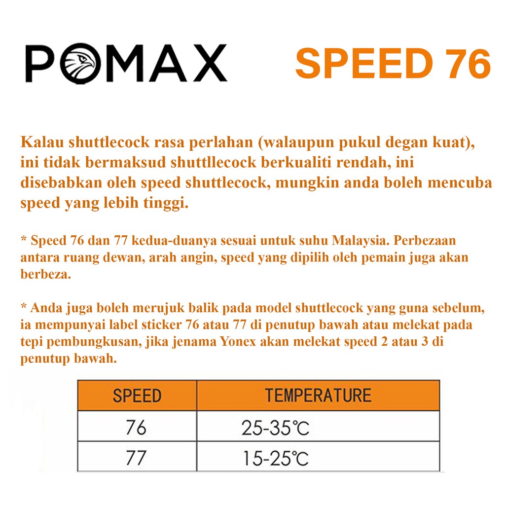 Shop Malaysia Badminton Bulu Tangkis Shuttlecock Pomax Black Hawk Shopee Singapore