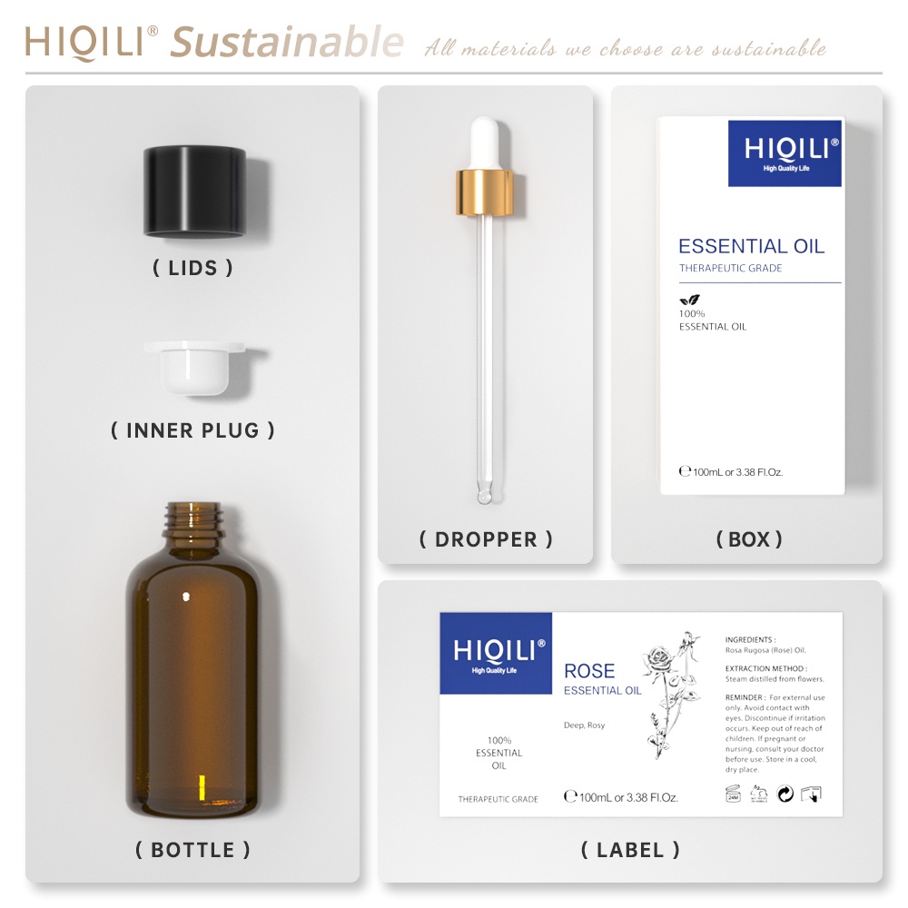 HiQiLi Sandalwood Natural Plant Aromatherapy Essential Oil Air Freshener Massage Humidifier Skin Health Calming