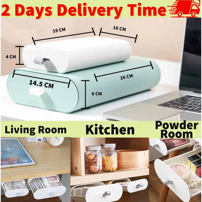 SG READY STOCK New design Under Drawer Shelf Sliding Storage Self