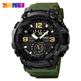 SKMEI Men Sports Shock Watch 3Time Chrono Alarm Date Week Display LED Light Digital Big Dial Double Electronic Watch