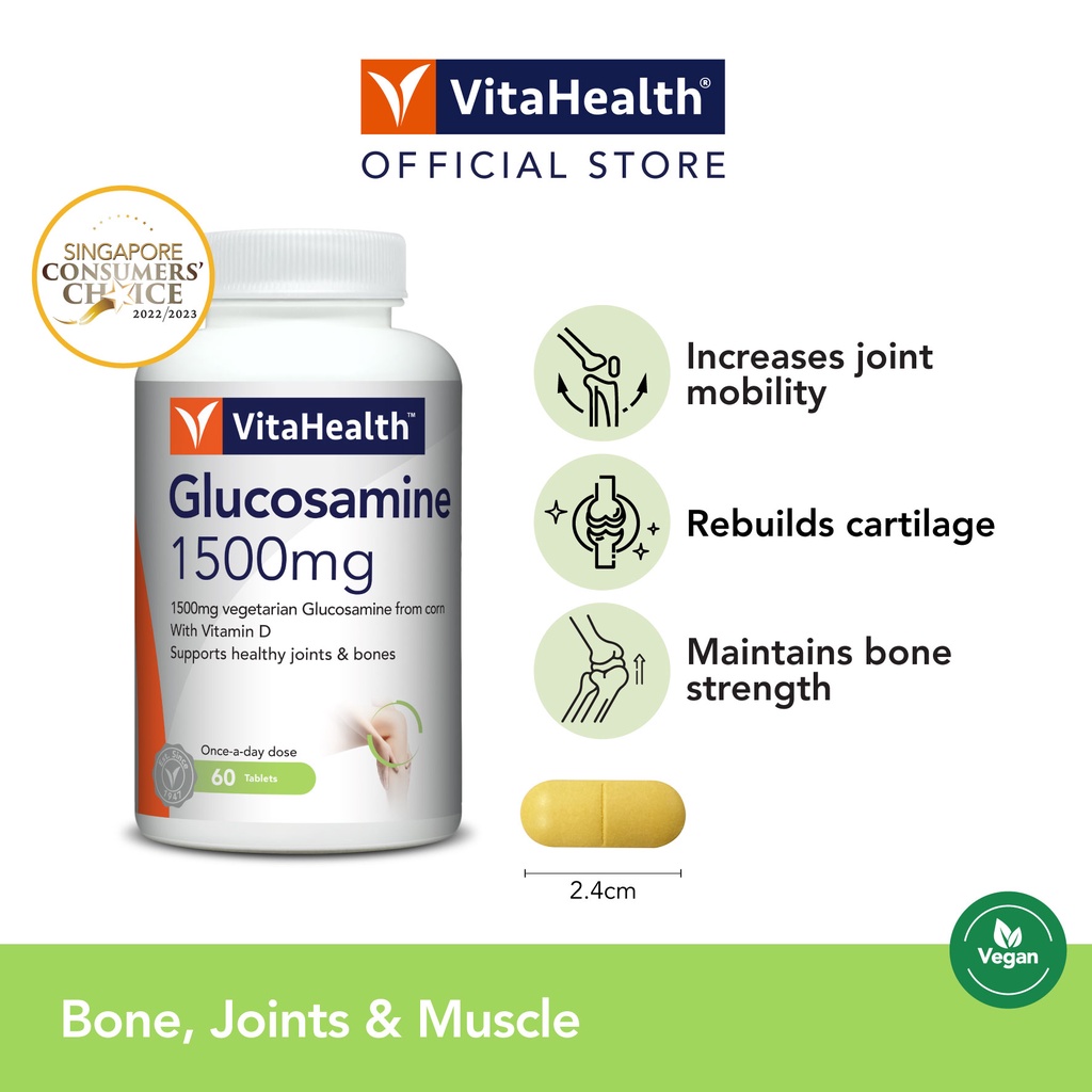 Glucosamine 1500mg 60s/60s x 2 [EXP 092024] With Vitamin D to