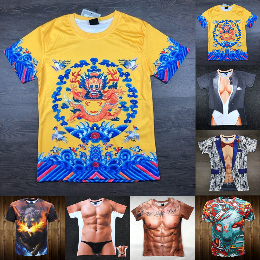 Funny Creative 3d Muscle Clothes 3d Animal Monkey T Shirt Fake Chest Muscle Short Sleeve Bridegroom Wedding School Show Costume Cos Shopee Singapore - fake abs light t shirtdesign roblox