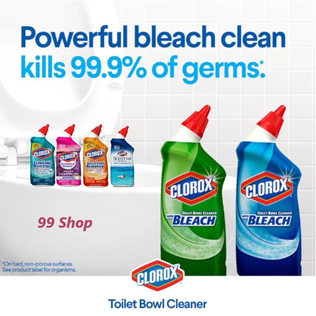 Clorox Toilet Bowl Cleaner and Disinfectant with Bleach/Scentiva/Ocean Mist/Cool Wave/Lavender