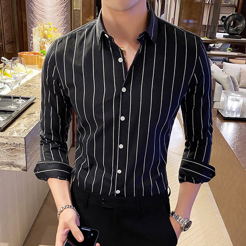 Esprit Long Sleeve Shirt blue-white striped pattern casual look Fashion Formal Shirts Long Sleeve Shirts 