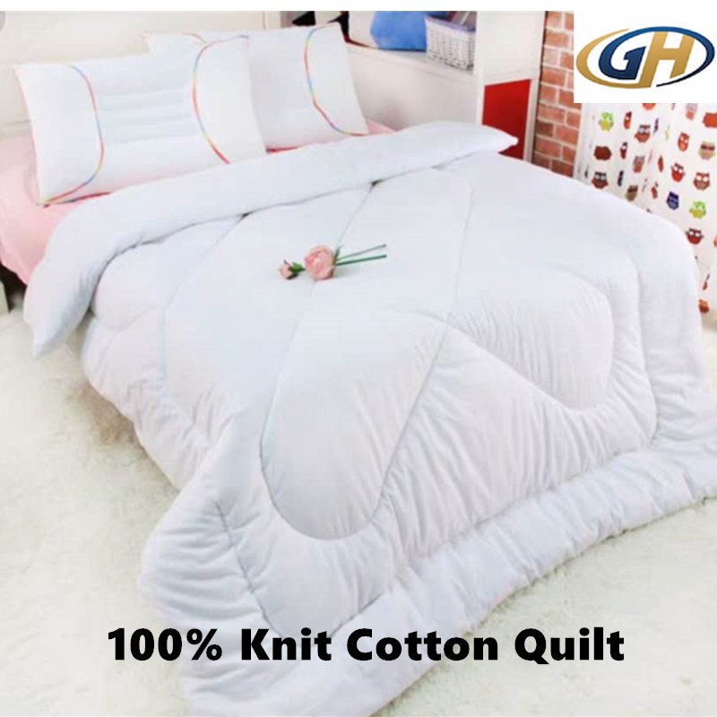100 Knit Cotton Quilt Comforter, Queen Bed Blanket Size Cm