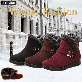 Image of Women Autumn And Winter Handmade Wool Boots Keep Warm Waterproof Ankle Boots