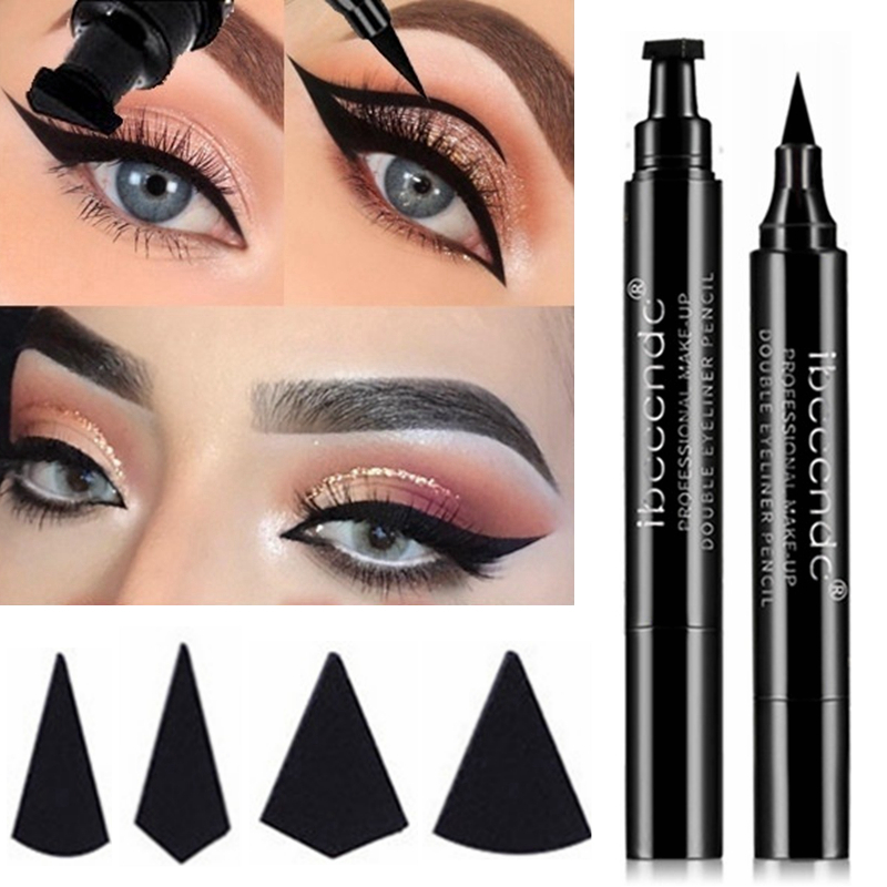 4 Styles Eyeliner Stamp Pen Black Liquid Makeup Waterproof Eyeliner Long Lasting Eyeliner Wing Stamps Pen Eyeliners Shopee Singapore