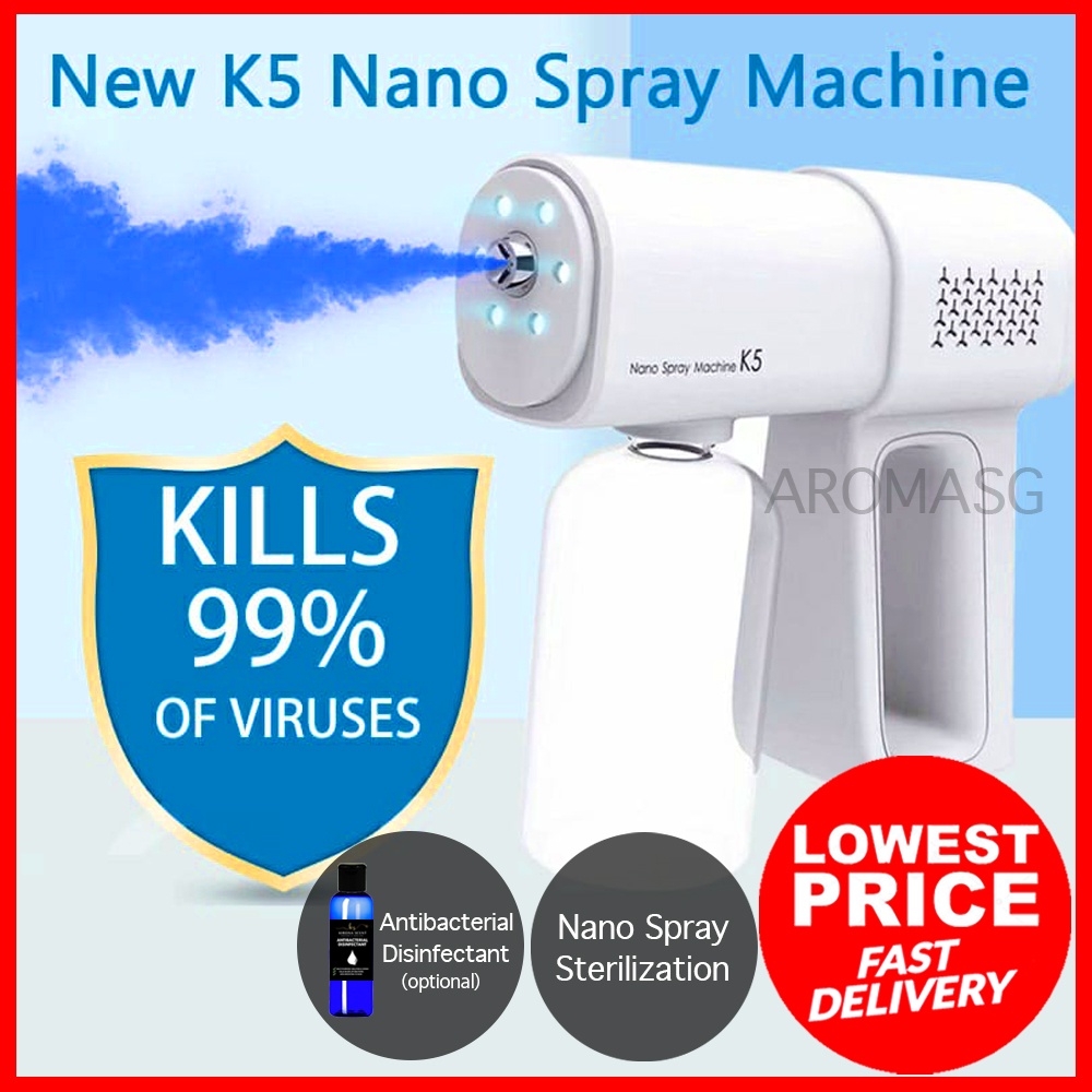 K5 Nano Spray Gun Sanitizer Comes With Antibacterial Disinfectant Shopee Singapore