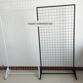 Vertical mesh floor display frame mobile double-sided wire mesh rack ...