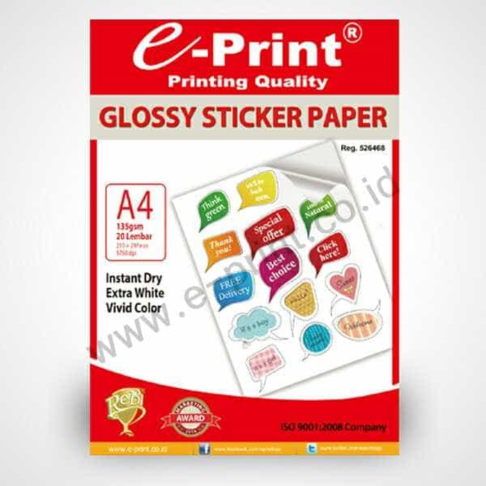 sticker glossy paper a4