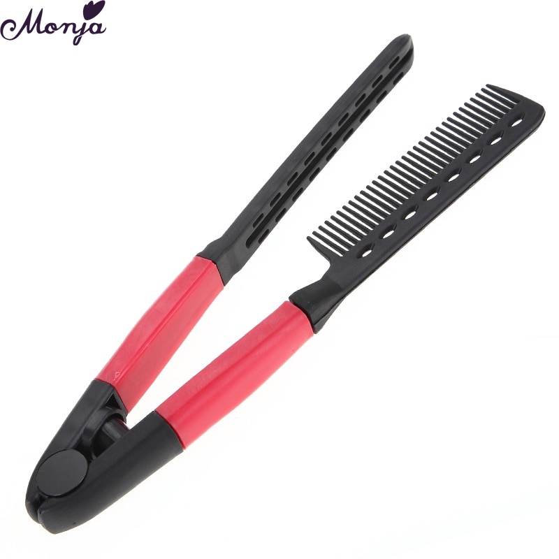 Monja Pro Hair Comb Salon Home DIY Use V Shaped Wavy Straightener Folding  Brush Hair Cutting Comb DIY Barber Styling Tools Anti-static Comb Beauty  Devices | Shopee Singapore