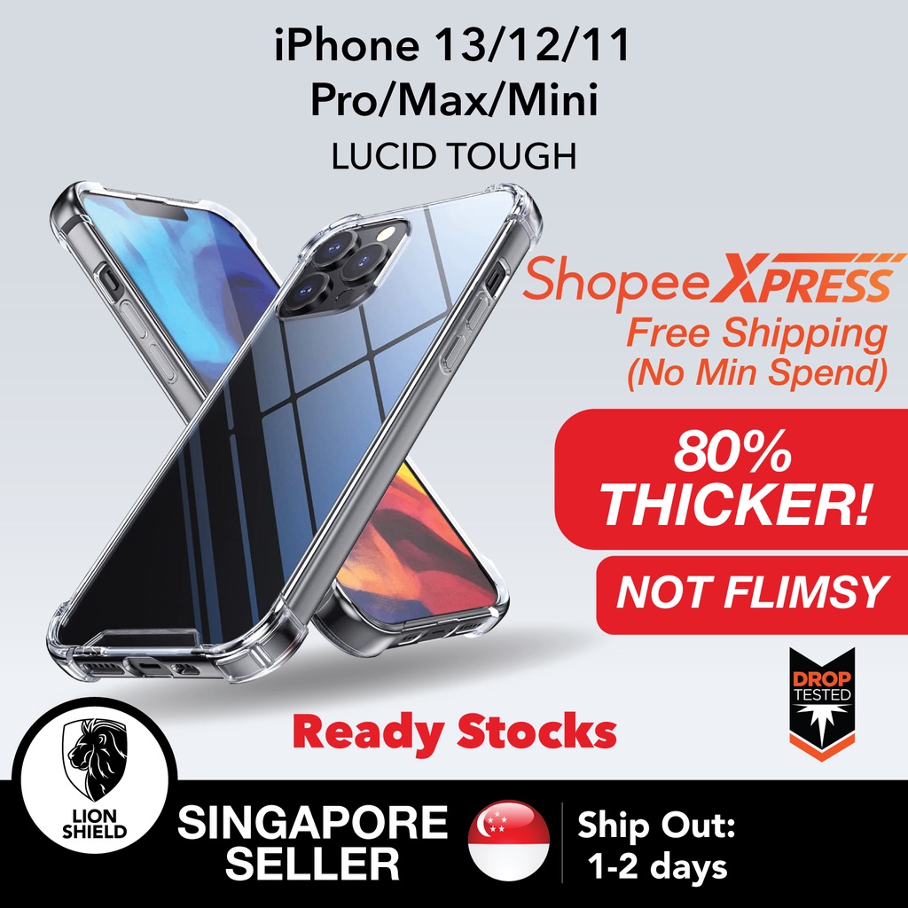 Sg Lionshield Iphone 13 Pro Max Case 12 11 Xr Xs Se 8 7 Plus Mini Lucid Tough Clear Hard Soft Phone Cover Shopee Singapore