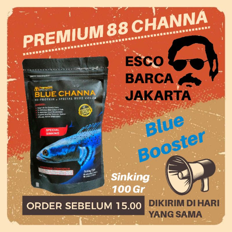 Pelet Ikan Channa Premium SINKING Blue 100 Gram