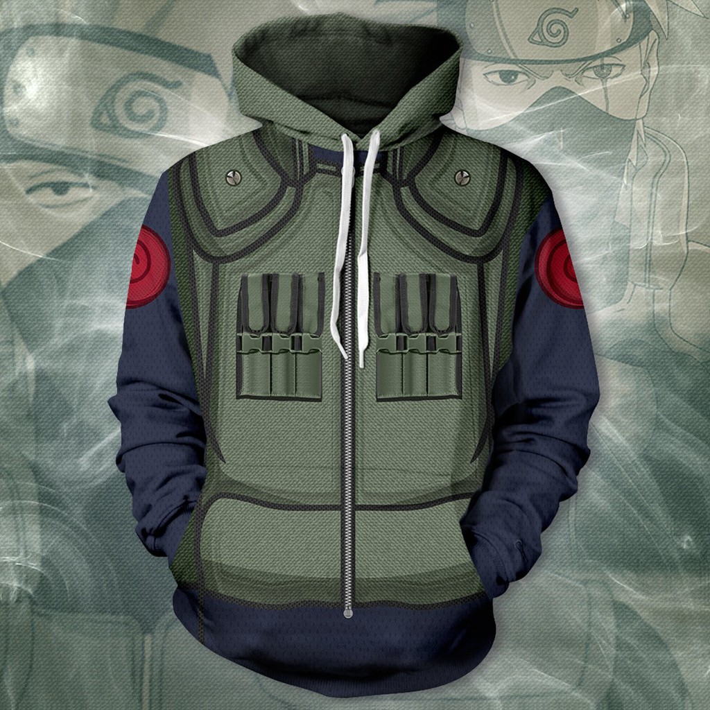 Kakashi Unisex Hoodie Genin Cosplay Ninja Naruto Anime Manga Sharingan Uchiha