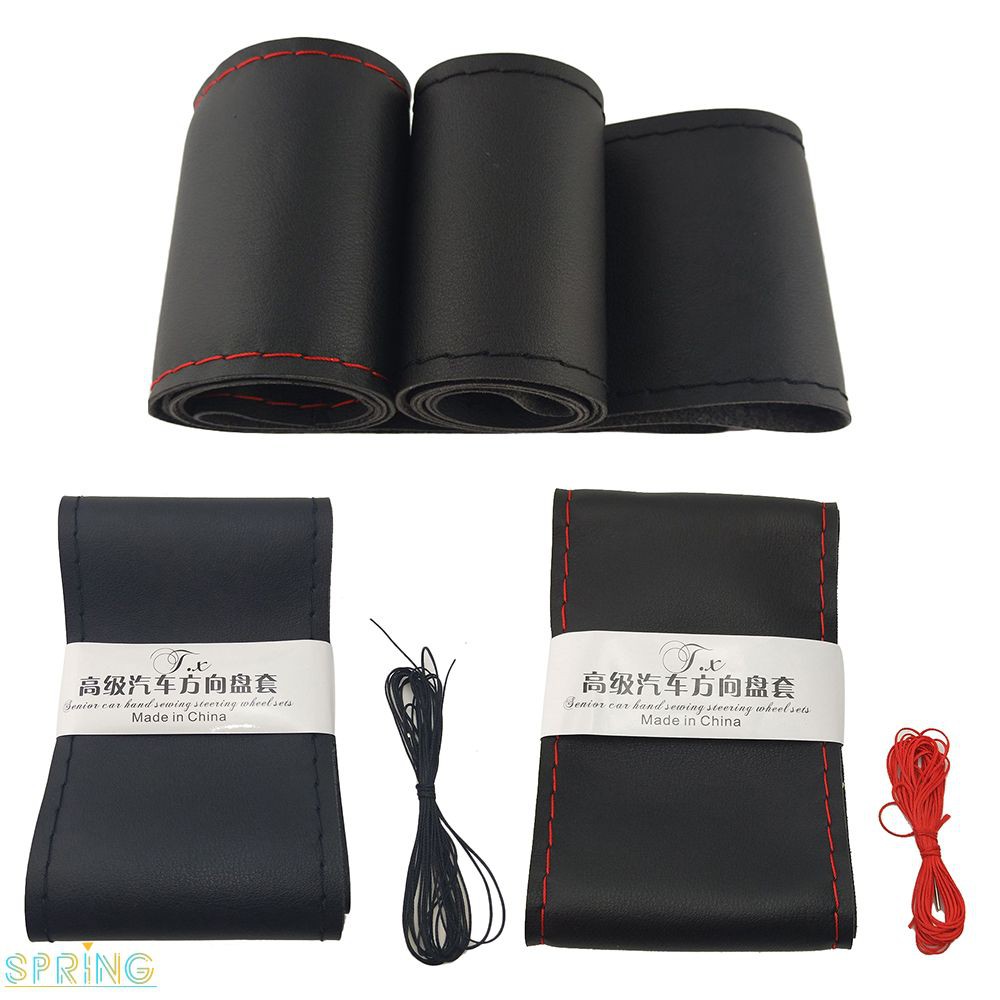 36cm/40CM DIY Steering Wheel Covers soft Leather braid on the steering-wheel of Car With Needle and Thread Interior SPRING