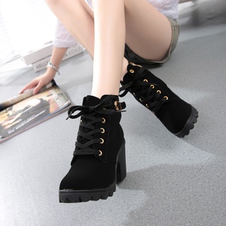 low heel platform ankle boots