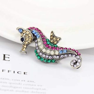 Image of thu nhỏ Creative Personality Colored Diamond Alloy Seahorse Brooch Men's & Women's Clothing Accessories Pin #1