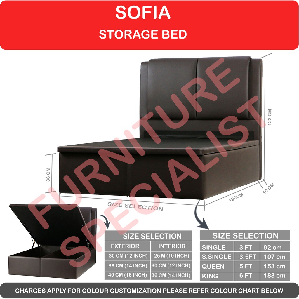 Furniture Specialist Storage Bed Single 3ft Super Single 3 5ft Queen 5ft King 6ft Available Shopee Singapore