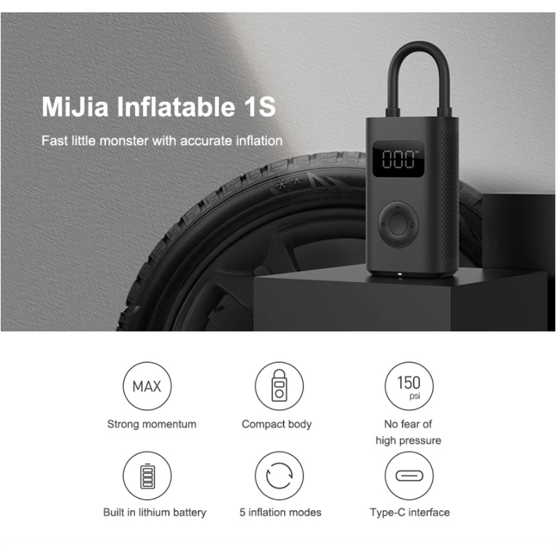 New Xiaomi Mijia Inflator 1S Car Electrical Air Pump 1S