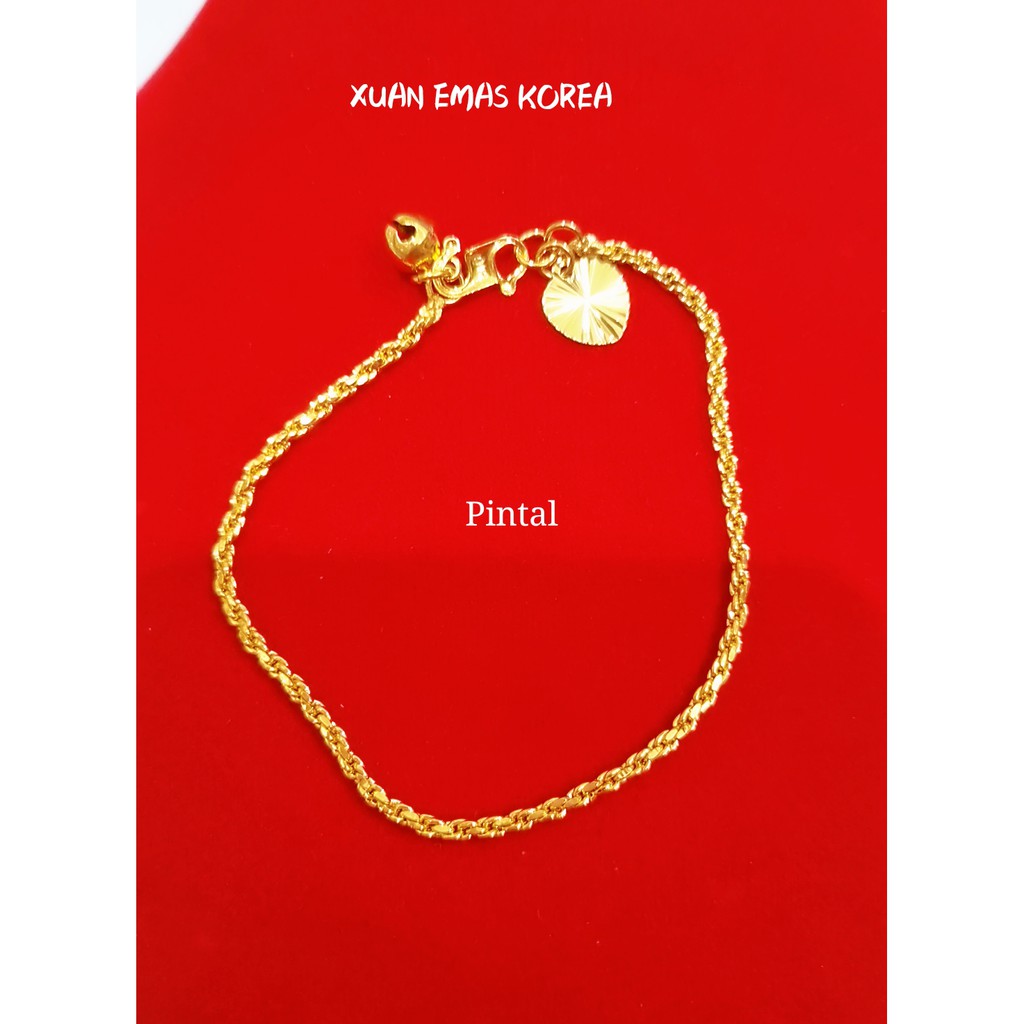 Rantai Tangan Pintal Hollow Emas 916 No Upah Shopee Malaysia