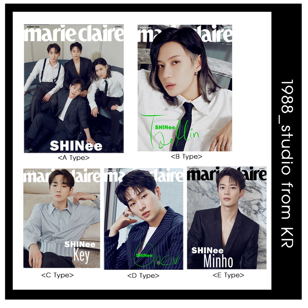 Korean Magazine For August 2021 Marie Claire Shinee Taemin Onew Key Minho Shopee Singapore