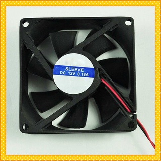 NEW DC 12V Black 80mm Square Plastic Cooling Fan For Computer PC Case L2KO