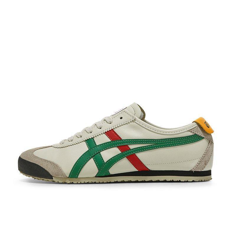 Onitsuka  Mexico 66 Men's Sneakers White Green Red Leather Shoes Women's Couple Shoes Tigers shoes