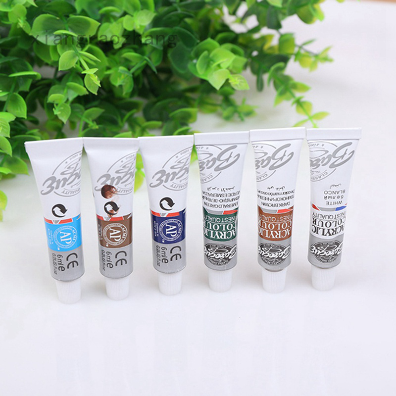 Xiangraozhang Yuantenggm Ceramic Stone Painting Nail Art Diy Art Painting Paint 12 Colors 6ml Acrylic Paint Set Shopee Singapore