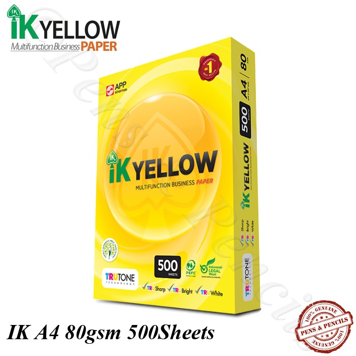 Pl J T Ik Yellow A4 Paper 80gsm 500 Sheets Ream Photostat Printing Writing Copier Kertas A4 1ream Shopee Singapore