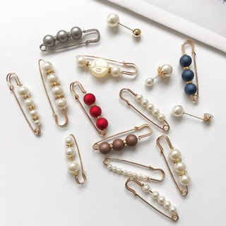Image of Hot sale Korean version Delicate Multicolored Pearl Brooch Pin Frosted Pearl Rhinestone Brooch Fashion Multipurpose All-match Accessories