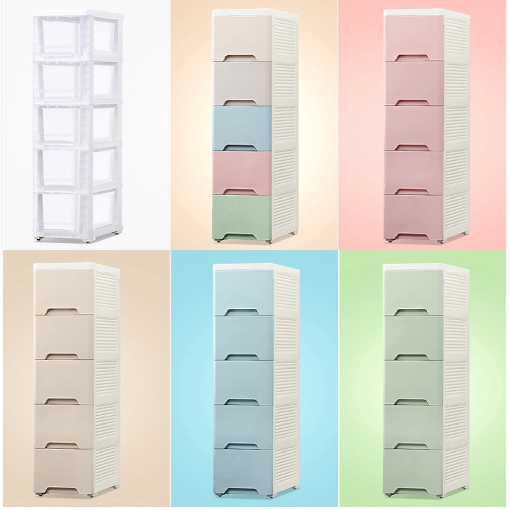 25x38x83 Cm 5 Layer Gap Storage Slim Slide Out Cabinet Drawer