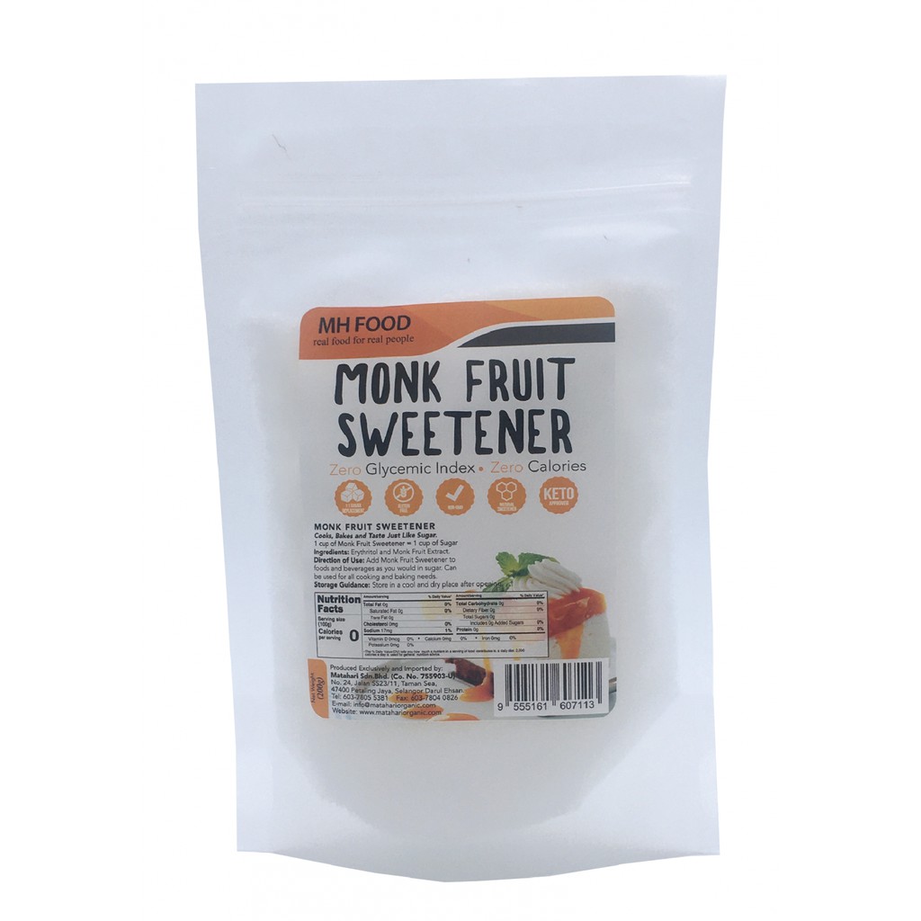 Ready Stock Monk Fruit Sweetener 200gm Keto Friendly Gluten Free Organic Shopee Singapore