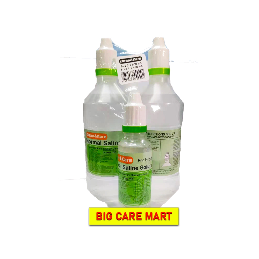 Klean & Kare Normal Saline Solution 2X500ml + Free 100ml Shopee Singapore