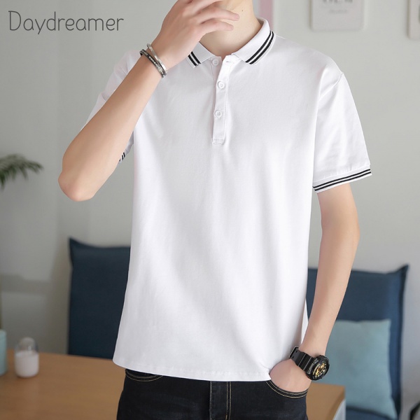 Plus Size Polo Short Sleeve Solid Color Fashion Korean Polo Shirt For ...