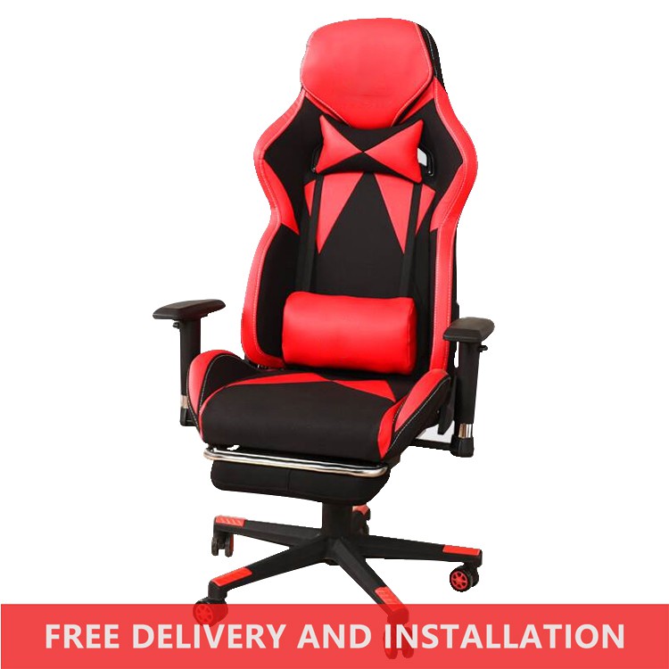 Hf Type D Gaming Chair With Leg Rest Office Chair Leather Chair Free Installation Free Delivery Shopee Singapore