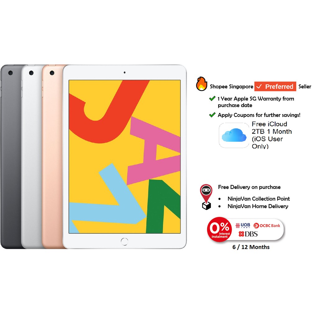 Ready Stock Apple Ipad 8th Generation 32gb 128gb Latest Model Wi Fi 1 Year Apple Sg Warranty All Colours Shopee Singapore