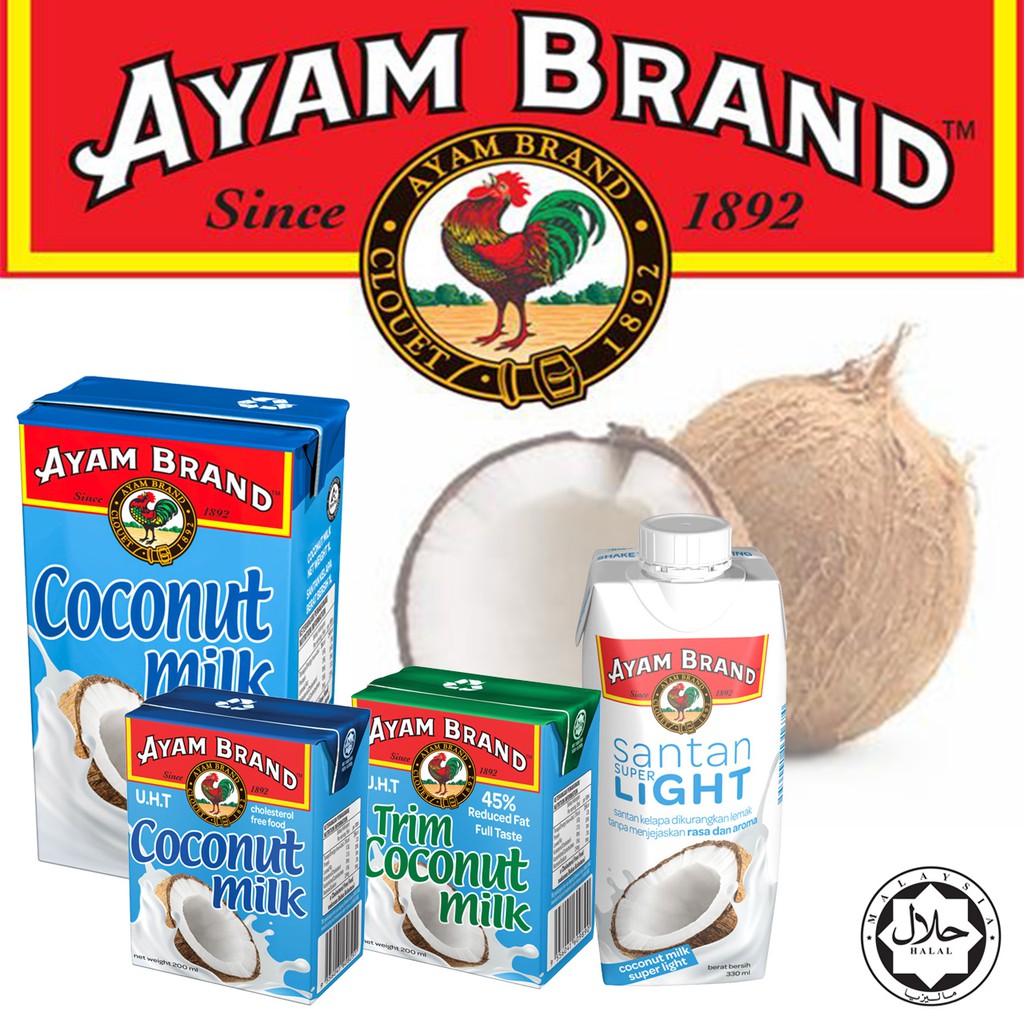 AYAM BRAND Santan Kelapa / Coconut Milk 200ml / 1 Liter / Trim 200ml