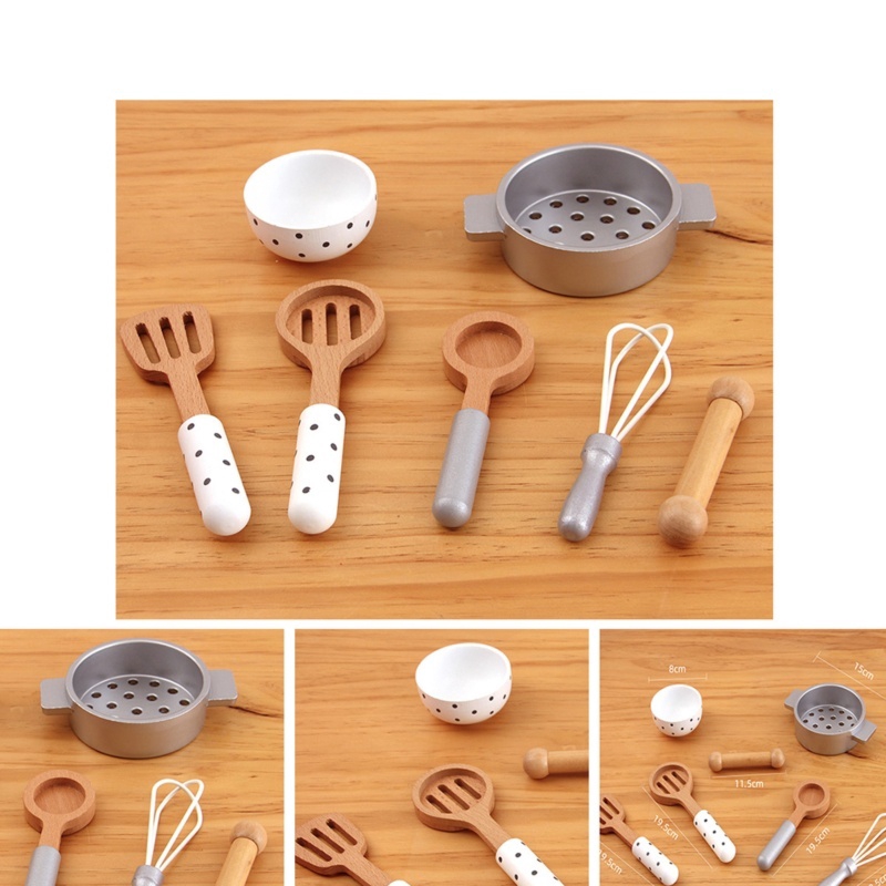 kids wooden cooking set