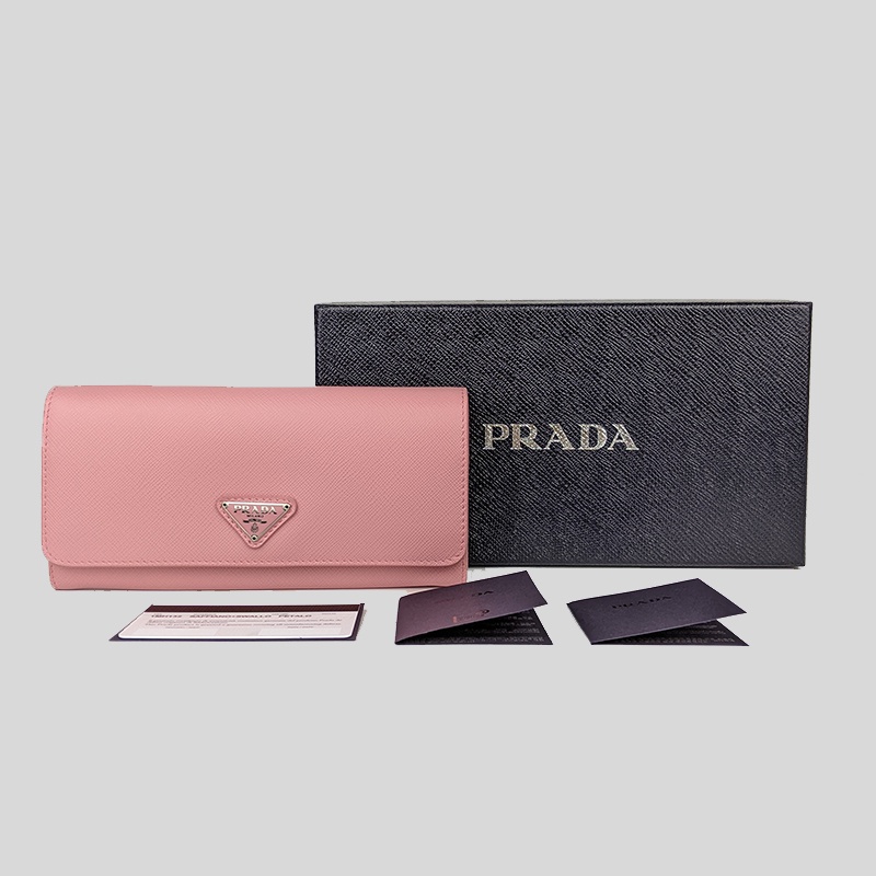 PRADA Saffiano Leather Envelope Wallet With Floral Print Petalo 1MH132 |  Shopee Singapore