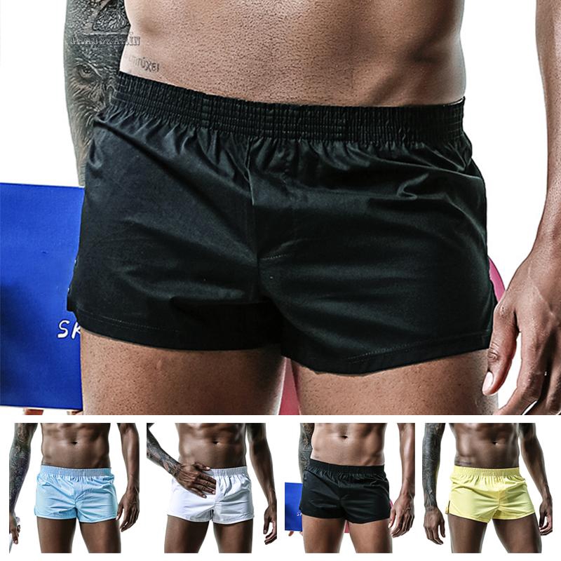 Underwear Solid Color 95% Cotton Men Mens.short pants Mid-Waist Boxer ...