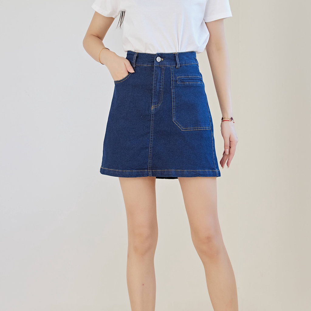 Eyouth 20146 women Jeans skirt high waist Denim midi skirts Shopee