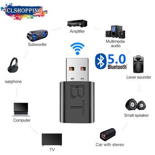 Wireless Audio Transmitter Receiver 2 In 1 Adapter with 3.5mm Cable for Car TV Earphone Speaker Aux Bluetooth 5.0