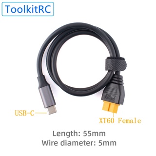 ToolkitRC SC100 Type-C To XT60 Female Charging Cable For M7 M6 M6D M8S Charger