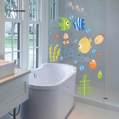 Bathroom Cartoon Fish Wallpaper Baby, Fish Wall Art For Kids Bathroom