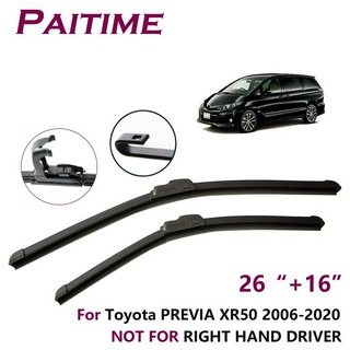 【Paitime Store】2pcs Universal U Type Front Wiper Blades For Toyota PREVIA XR50 2006-2020 Windshield Windscreen Front Window 26”+16” YC -26/16