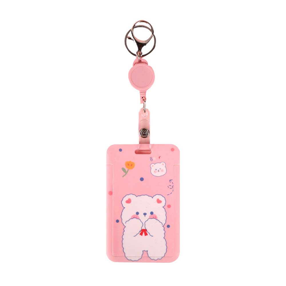 Image of MOCHO Animal Badge Holder Flower Card Bag Card Holder With Keyring Cute Ins style Bank Credit Card Office School Work Card Child Bus Card Cover #5
