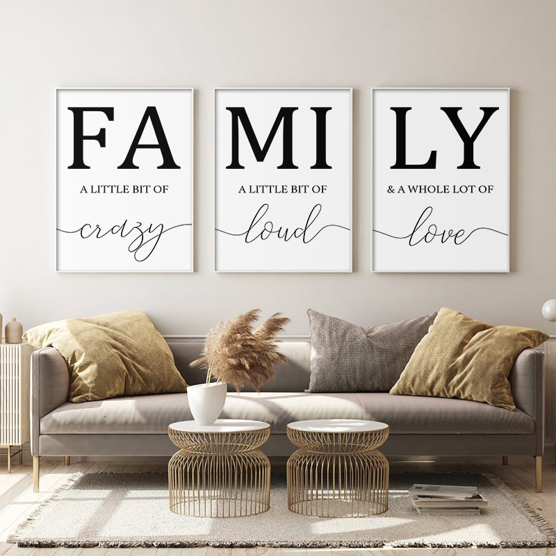 Nordic Minimalist Posters and Prints Family Sign Wall Art Picture Letter  Family Quote Love Home Decor for Living Room Bedroom Canvas Wall Art |  Shopee Singapore