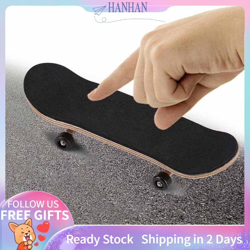 Black 1Pc Educational Toys Maple Wooden+Alloy Finger Skateboards Kid Finger Skateboards with Box Reduce Pressure Kids Gifts 